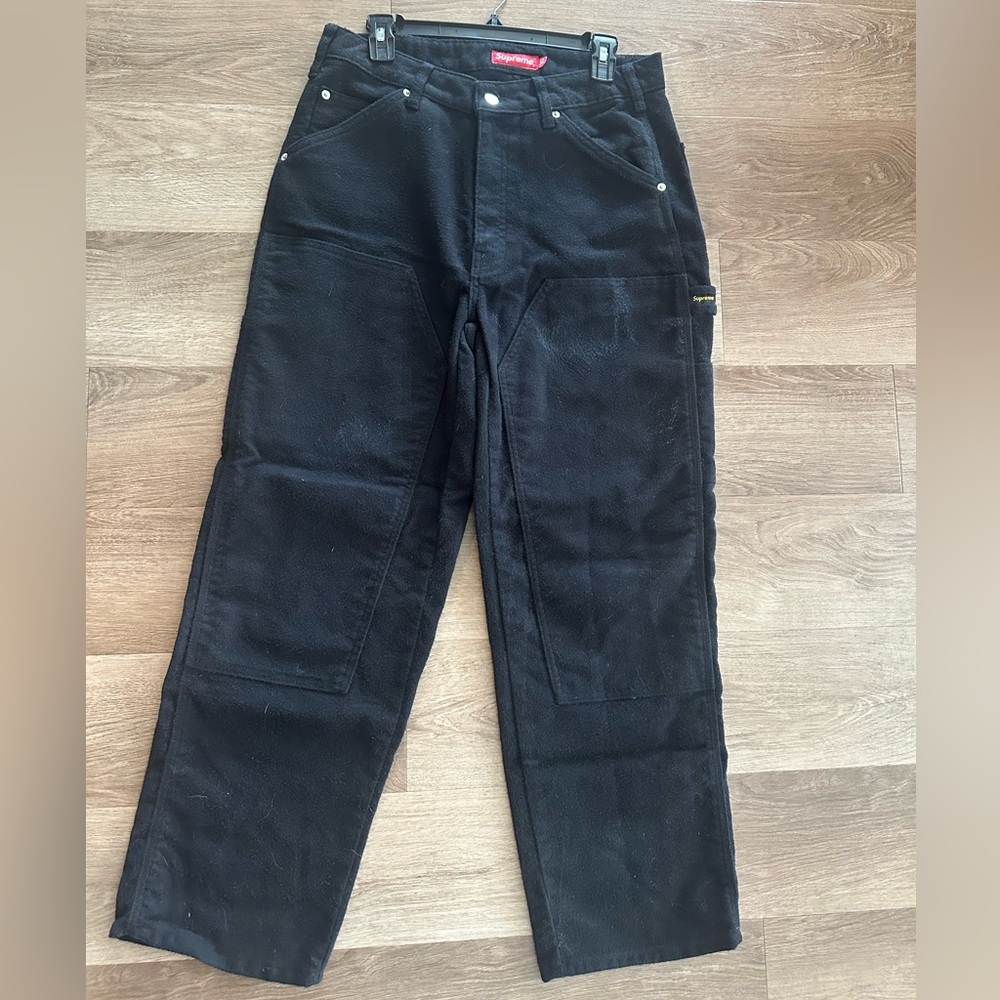 Supreme moleskin double knee painter pants black size 30